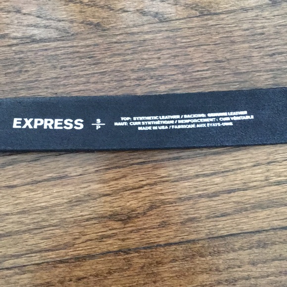 Express Black Leather Belt Silver Buckle - Picture 6 of 7